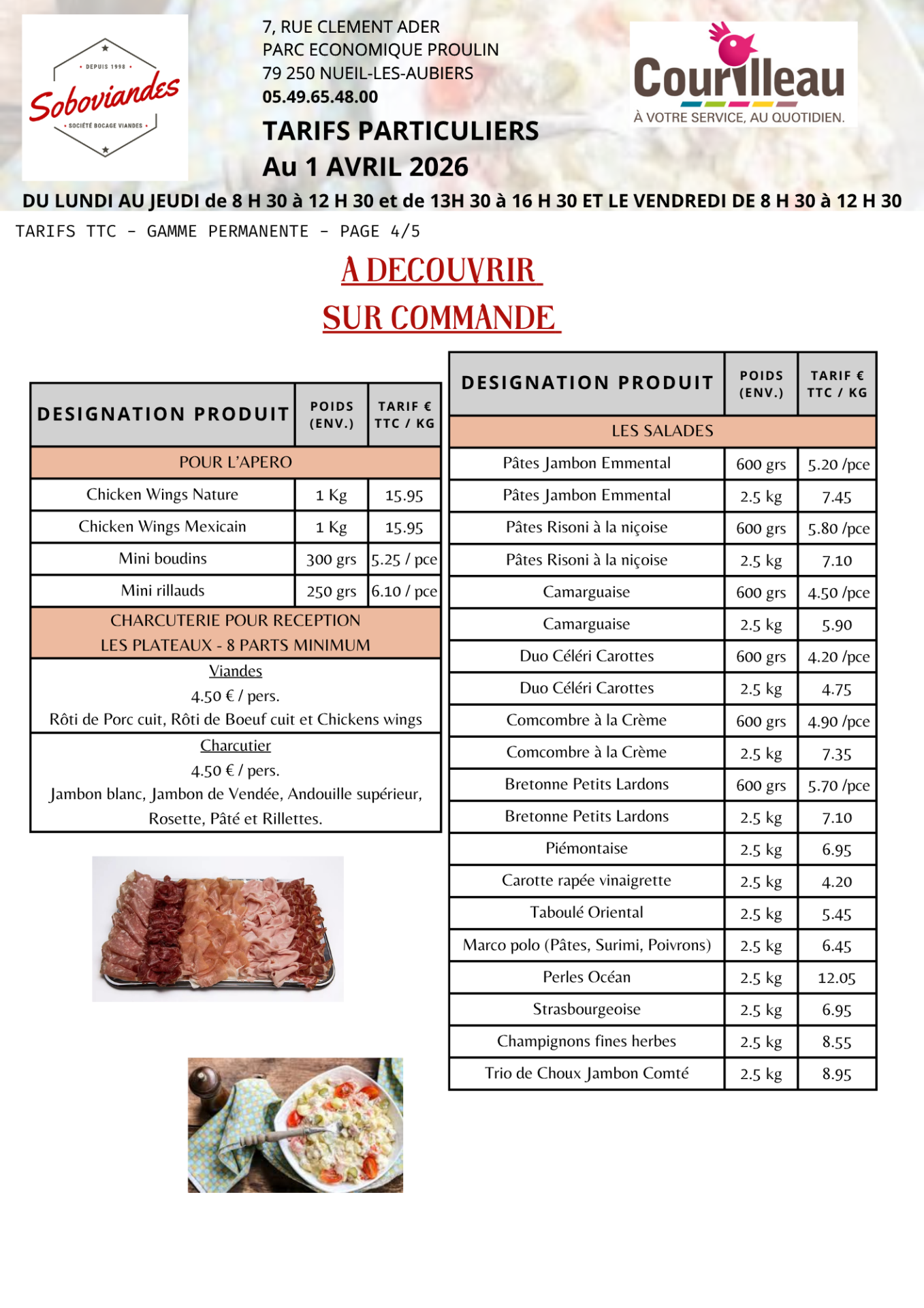 Tarifs particuliers 4