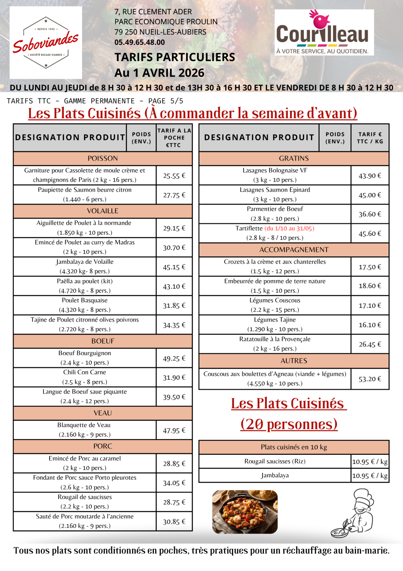 Tarifs particuliers 5