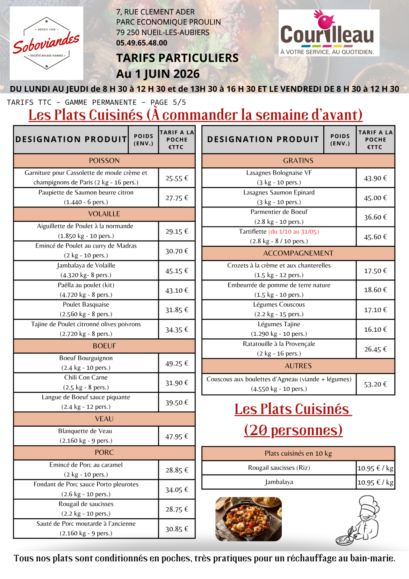 Tarifs particuliers 5