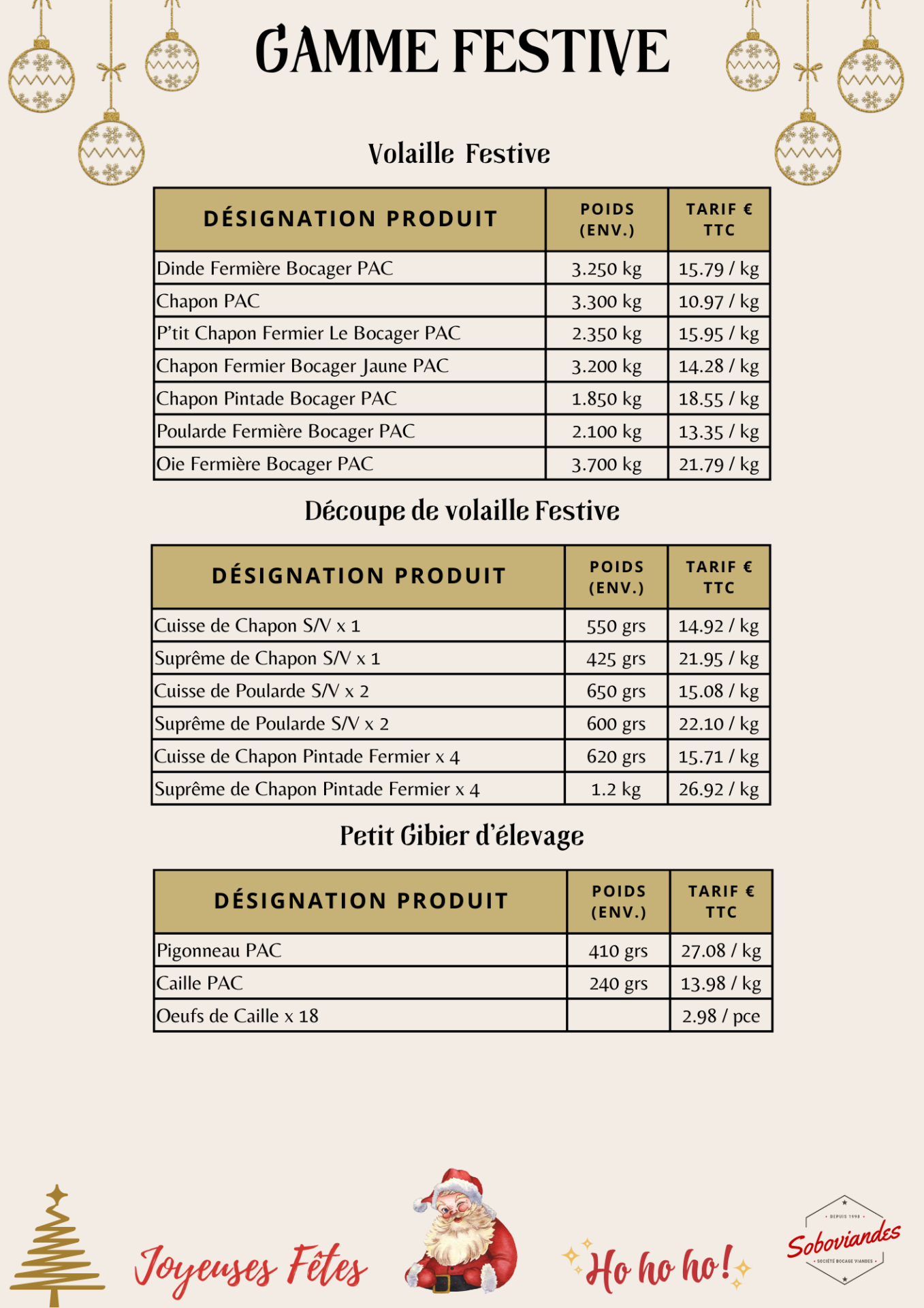 Gamme festive 2025 2