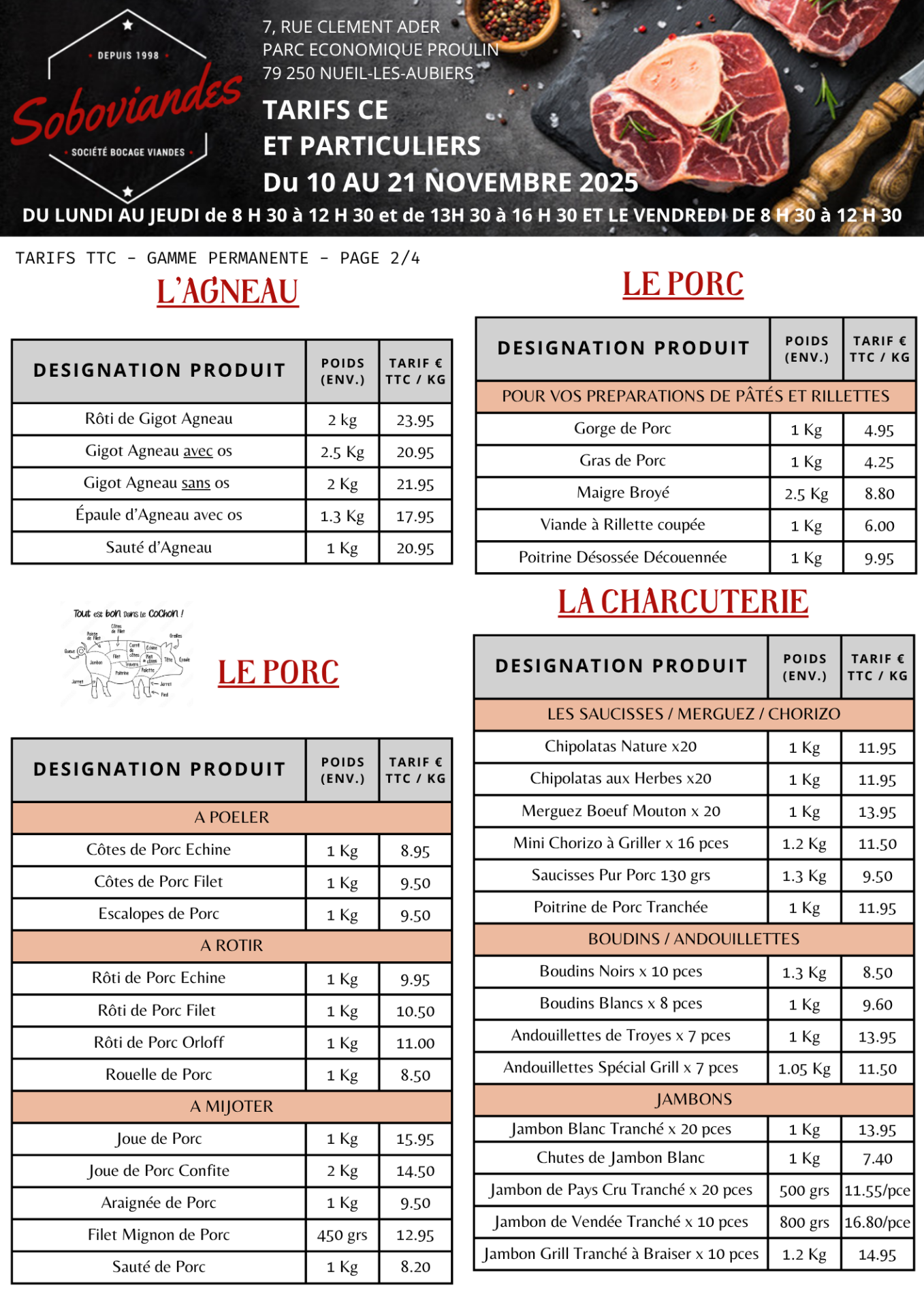 Tarifs particuliers 2