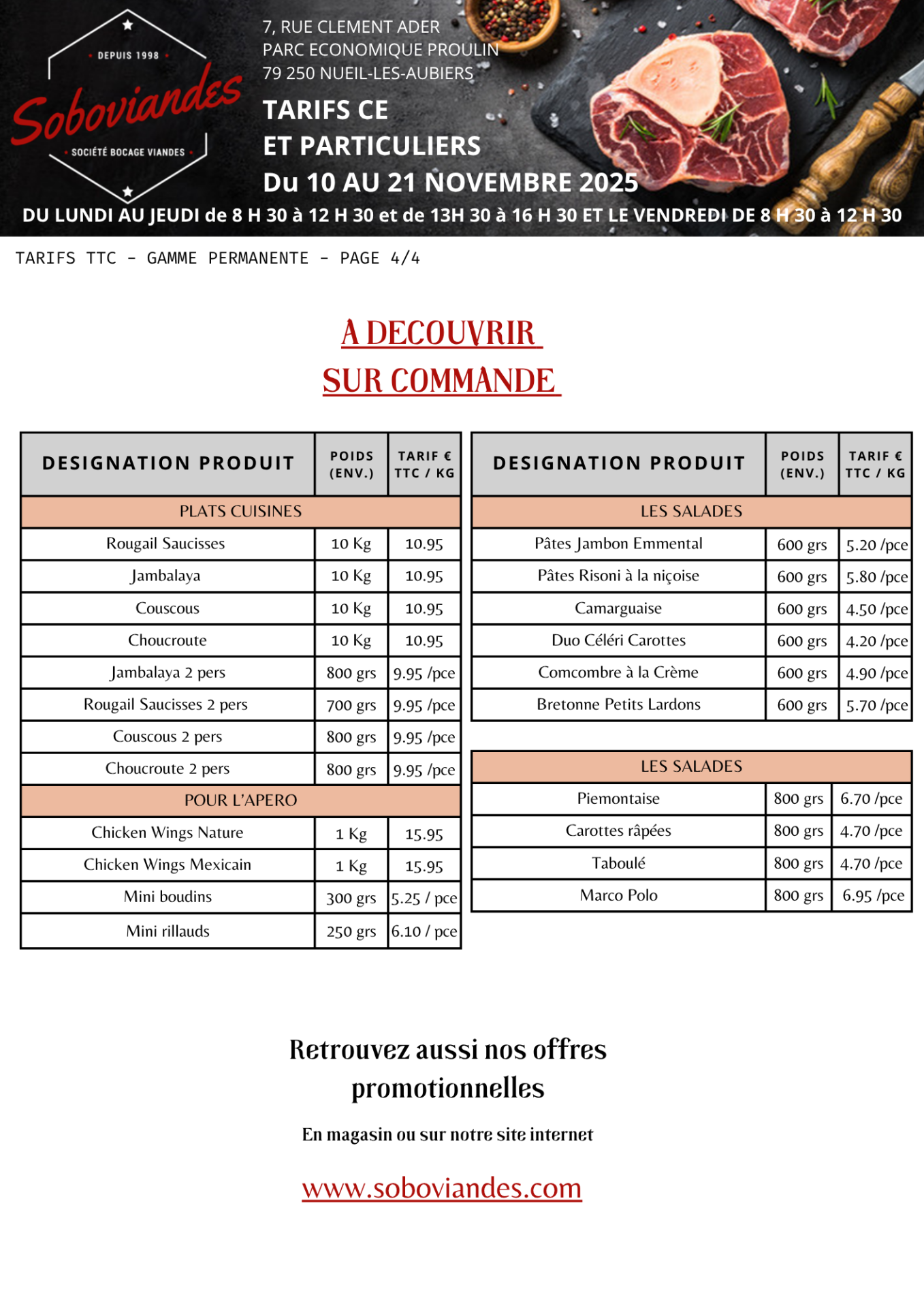 Tarifs particuliers 4