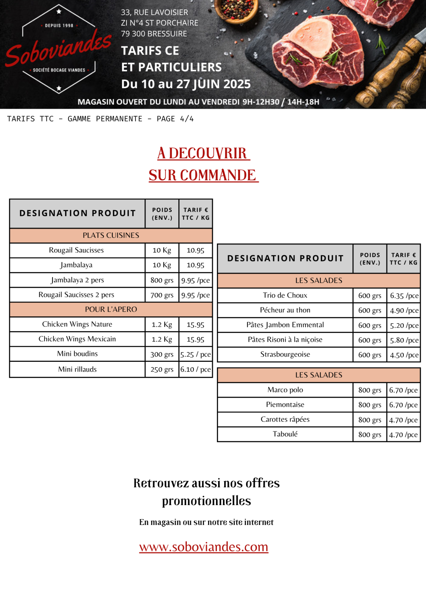 Tarifs particuliers 4