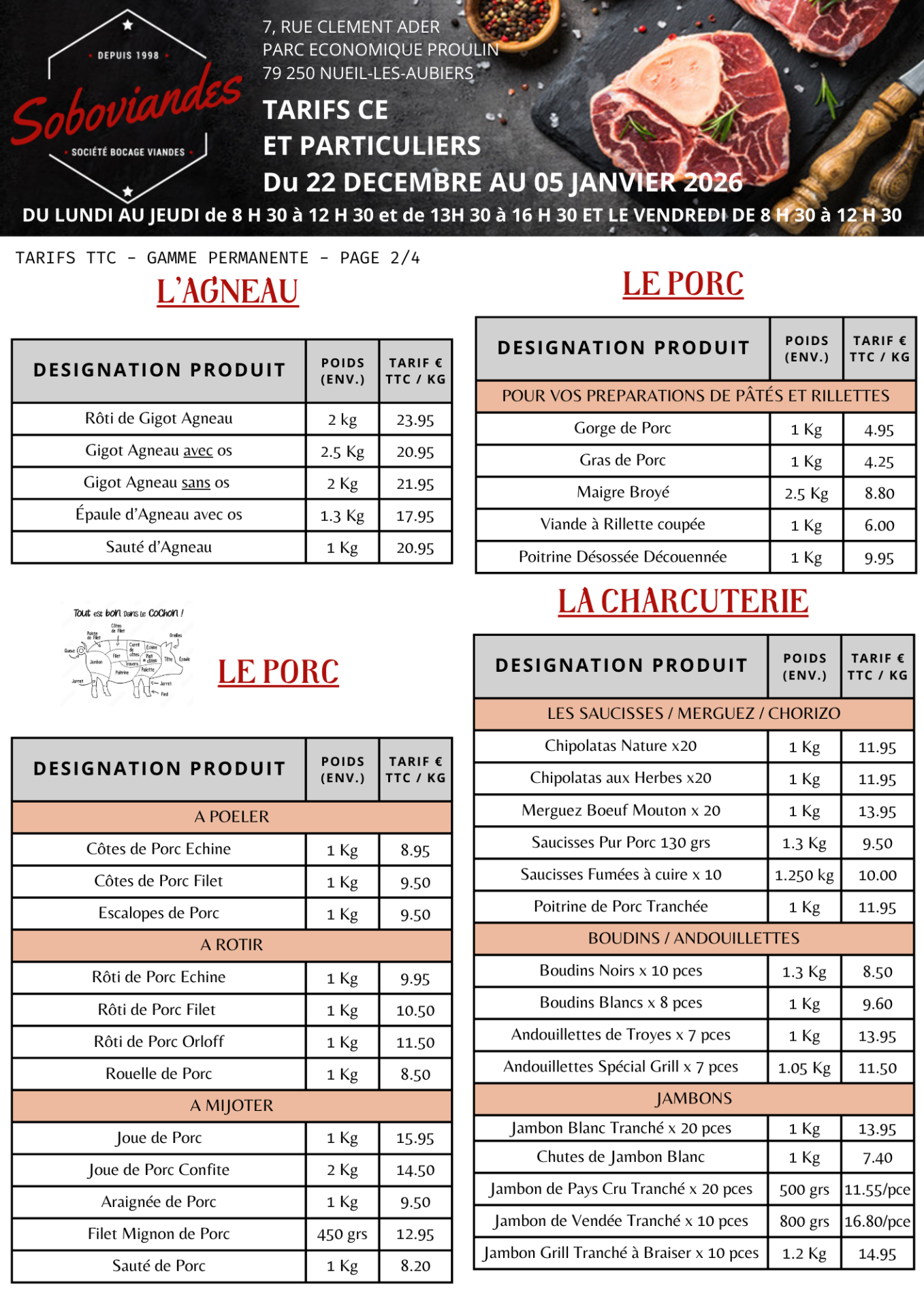 Tarifs particuliers 2