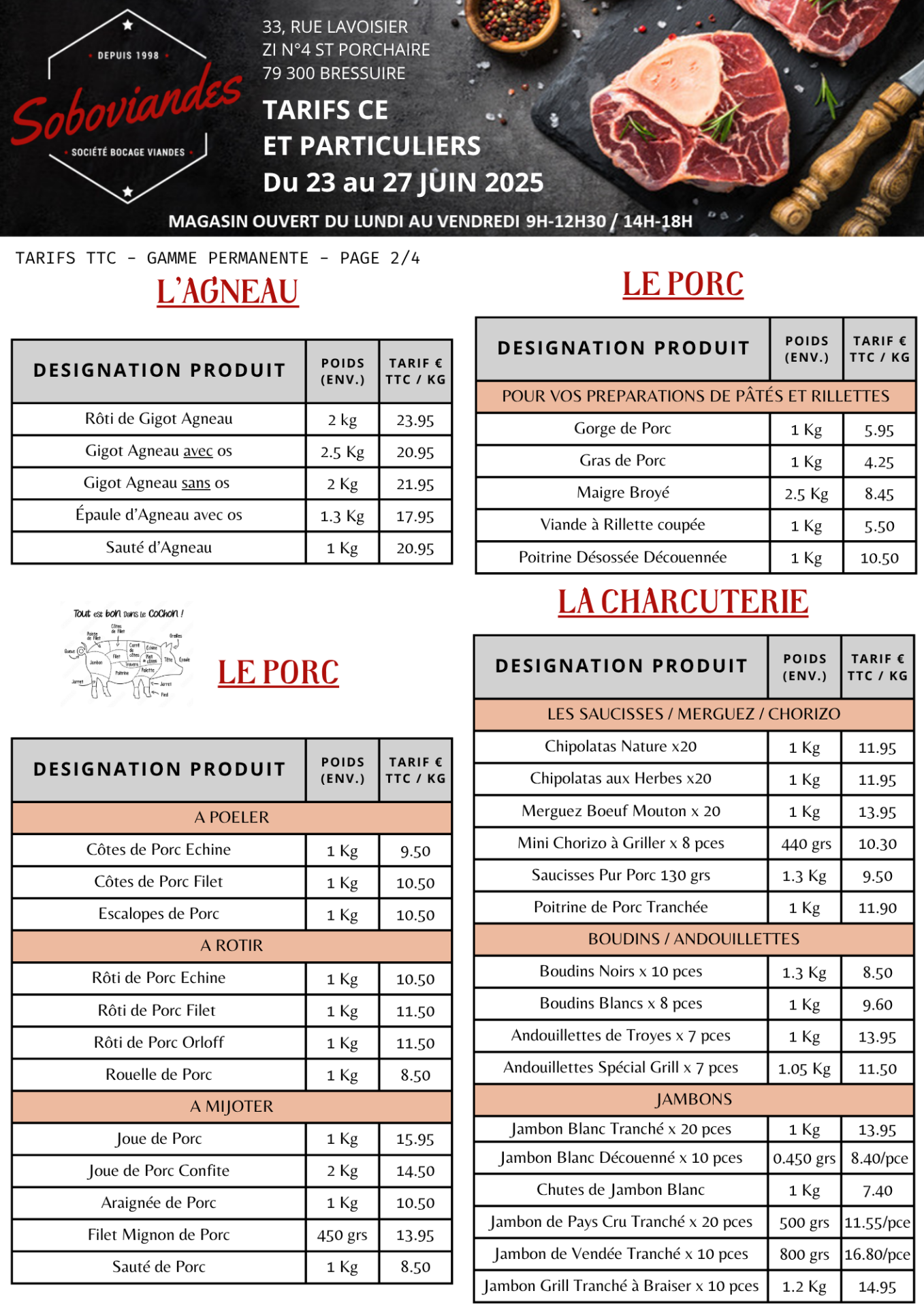 Tarifs particuliers 2
